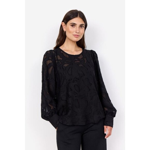 NWT SOYA CONCEPT IBI Black Print Blouse - Picture 1 of 5